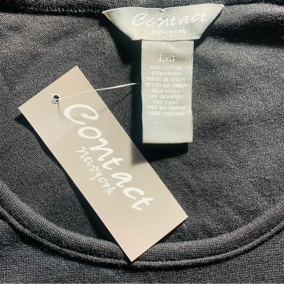 NEW-Contact New York Black Short Sleeve Dress SZ L - Picture 3 of 6